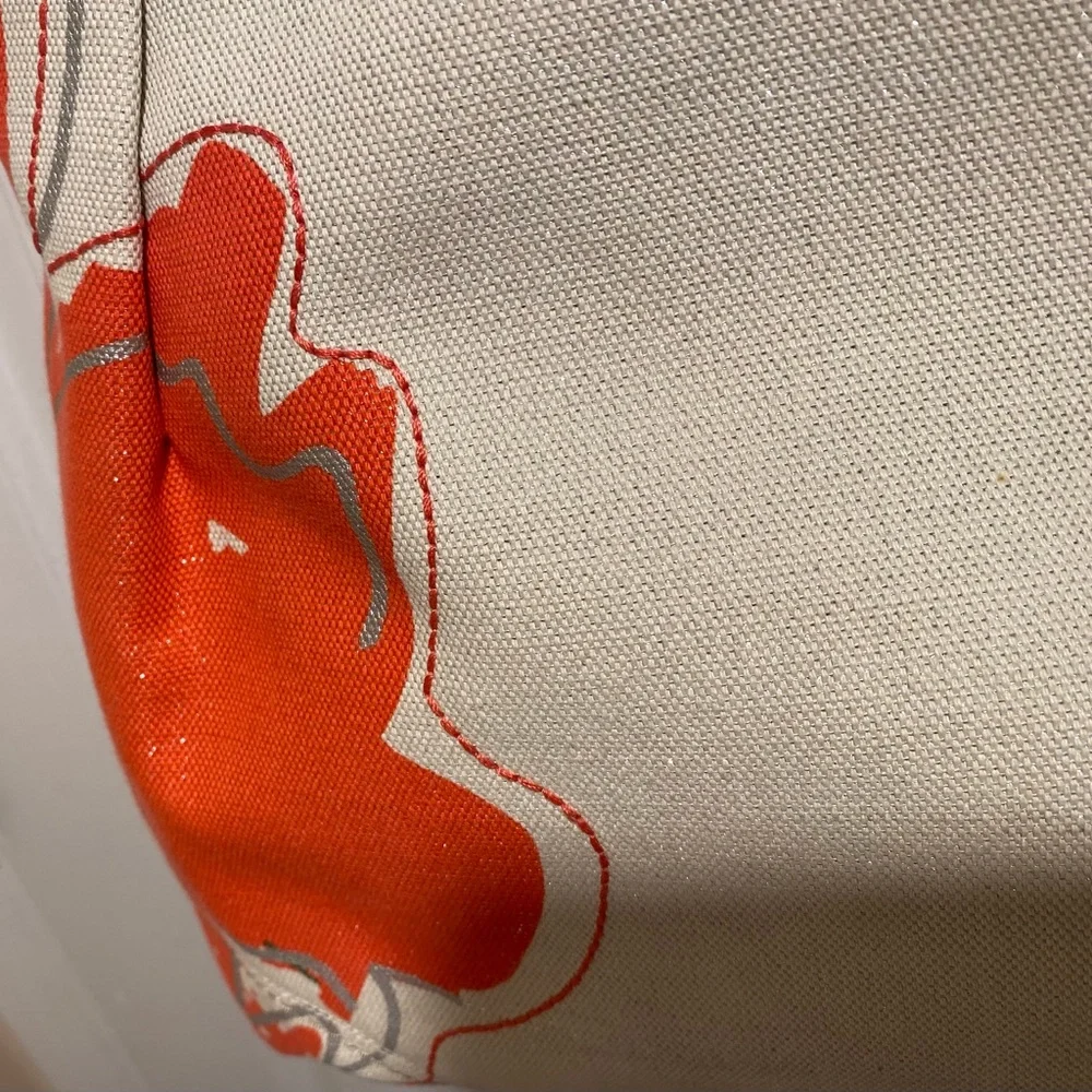 Coach sparkle, Canvas Tote Bag - Orange and Cream - Picture 10 of 10